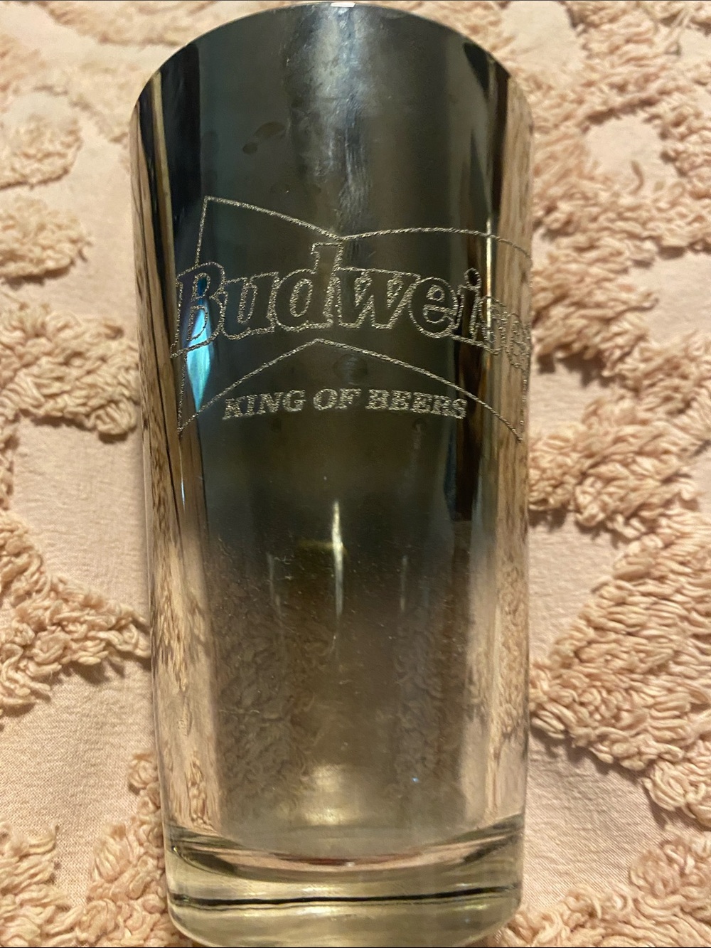 Budweiser Clear Pint Glass with Silver Etched Logo